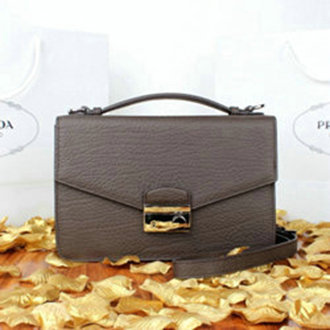 2014 Prada grainy leather mini bag BT8092 darkcoffee for sale - Click Image to Close